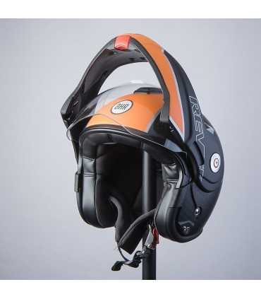 Bhr Reverse Cool schwarz matt orange klappbarer Motorradhelm