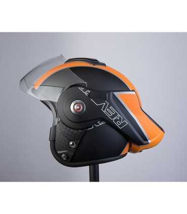 Casco moto apribile Bhr Reverse Cool nero opaco arancio