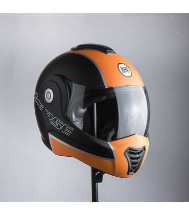 Casco moto apribile Bhr Reverse Cool nero opaco arancio