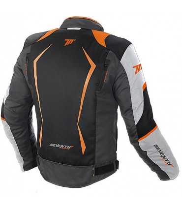 Giacca moto Seventy JR-47 nero arancio