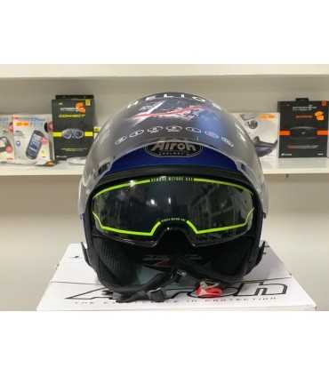 CASCO JET AIROH HELIOS BLU OPACO