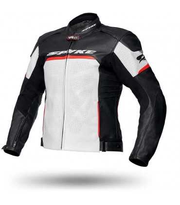 Giacca in pelle Spyke Imola Evo 2.0 bianco rosso