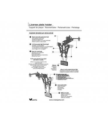 V PARTS support de plaque Suzuki SV650X (2017-2021)