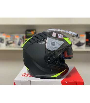 Casco jet LS2 Copter Urbane nero opaco giallo