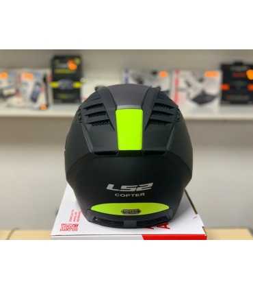 Casco jet LS2 Copter Urbane nero opaco giallo