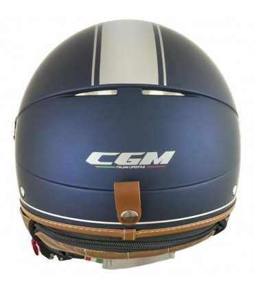 Cgm Globo vintage matt blau Jet Helm mit kurzem Visier