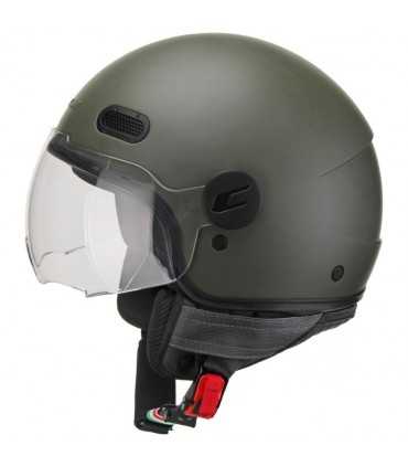 Casco jet Cgm Globo verde opaco visiera corta