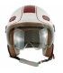 Casque jet Cgm Globo vintage blanc bordeaux visiere court