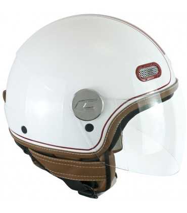 Casque jet Cgm Globo Vintage blanc bordeaux