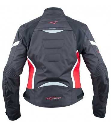 Veste femme moto A-Pro Hassen noir rouge