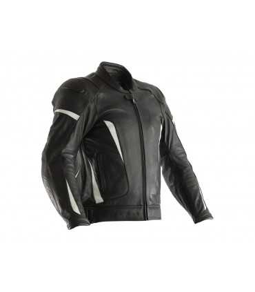 RST GT ce leather jacket black white