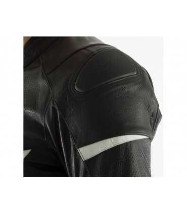 RST GT ce leather jacket black white