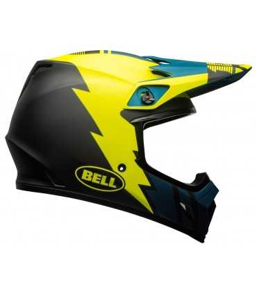 Casco Cross Bell MX-9 Mips Strike blu giallo opaco