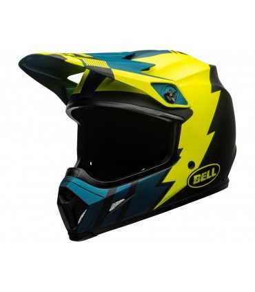 Casco Cross Bell MX-9 Mips Strike blu giallo opaco