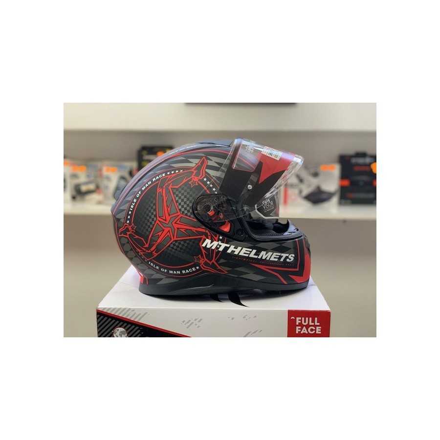 CASCO MT HELMETS THUNDER 3 SV ISLE OF MAN B5 MATT RED - MOTOSKIN