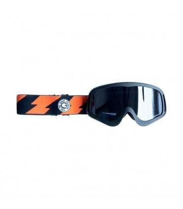 ROEG PERUNA ORANGE BOLTS GOGGLE SCHWARZ UND ORANGE/SCHWARZES BAND