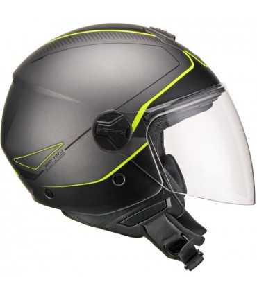 Casco jet Cgm 107G Florence Way long antracite giallo opaco