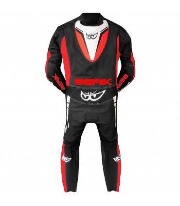 Leather suit Berik 2.0 Ls1-171334-BK black red fluo