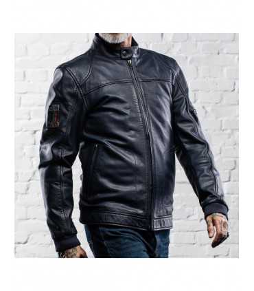 Veste en cuir moto Holy Freedom Due dark bleu