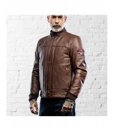 Giacca in pelle moto Holy Freedom Due marrone