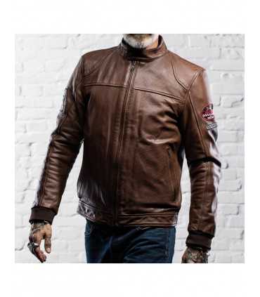 Giacca in pelle moto Holy Freedom Due marrone