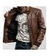 Veste en cuir moto Holy Freedom Due marron