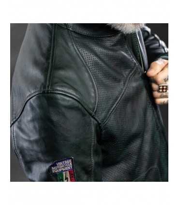 Giacca in pelle moto Holy Freedom Due dark green