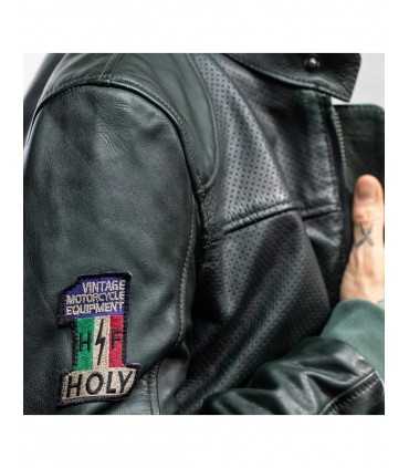 Holy Freedom Due dark green leather jacket