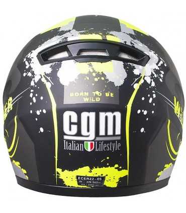 CASQUE MOTO POUR ENFANT CGM 265G Wild noir matt jaune