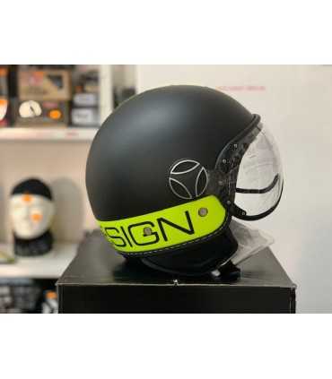 Casco Jet Momo Design FGTR nero opaco giallo