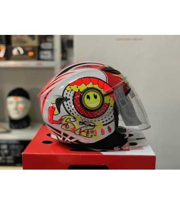 Casque jet enfant LS2 Funny Sluch blanc rouge