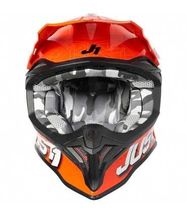 Casco cross Just-1 J39 Kinetic Camo grigio rosso fluo