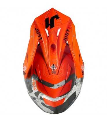 Casco cross Just-1 J39 Kinetic Camo grigio rosso fluo