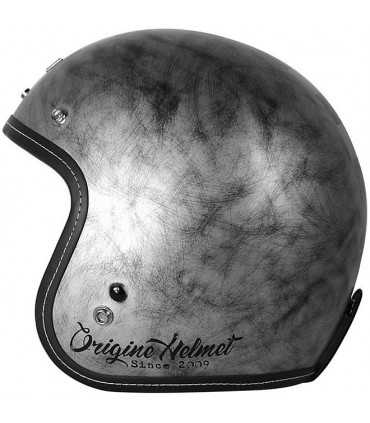 Casco jet Origine Primo Scacco silver opaco