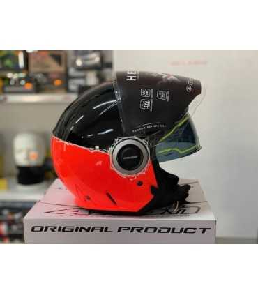 CASCO JET AIROH HELIOS ARANCIO FLUO