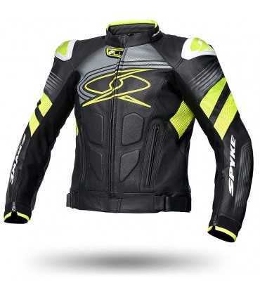 Spyke Estoril Evo leather jacket black yellow