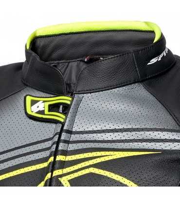 Spyke Estoril Evo leather jacket black yellow