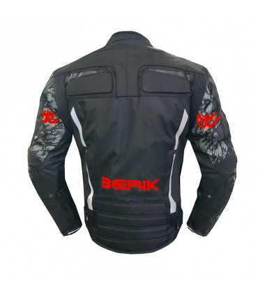 Veste moto Berik Supersonic camo 2 rouge