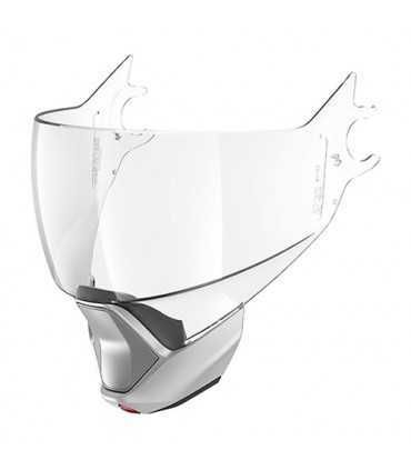 Shark Evojet clear visor chin silver matt