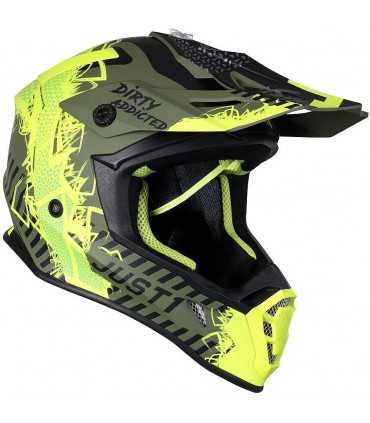 Casco cross Just 1 J38 Mask verde giallo opaco