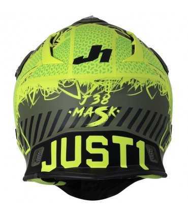 Casco cross Just 1 J38 Mask verde giallo opaco