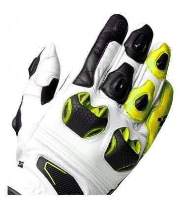 Guanti racing Spyke Tech race bianco giallo