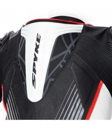 Combinaison moto en cuir Kanguro Spyke Aragon race blanc rouge