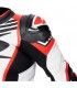 Combinaison moto en cuir Kanguro Spyke Aragon race blanc rouge