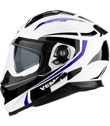 Casque Vemar Zephir Mark blanc bleu