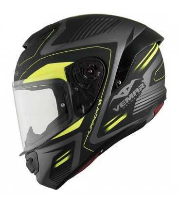 Casco Vemar Hurricane Racing Laser grigio giallo