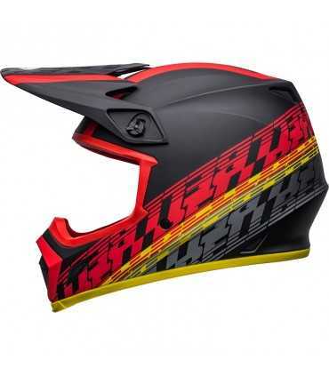 Casco Cross Bell MX-9 Mips Offset nero rosso opaco