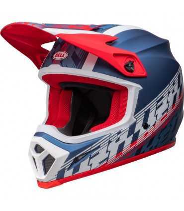 Casco Cross Bell MX-9 Mips Offset blu bianco