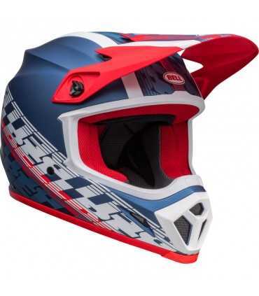 Casco Cross Bell MX-9 Mips Offset blu bianco