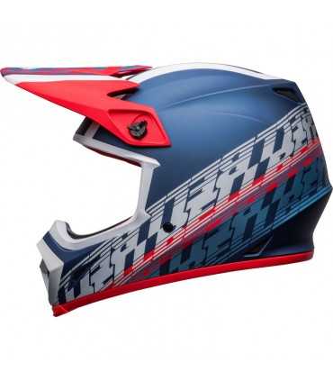 Casco Cross Bell MX-9 Mips Offset blu bianco